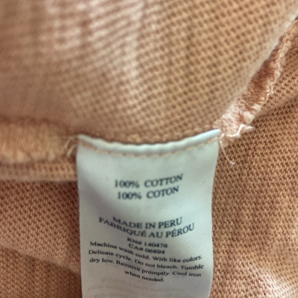 Faherty Slub 100% Cotton Henley Sz XXL Sundrenched Terracotta - Picture 7 of 8